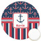 Nautical Anchors & Stripes Icing Circle - Large - Front