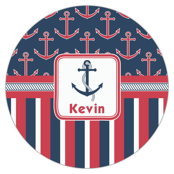 Nautical Anchors & Stripes Icing Circle - Large - Single