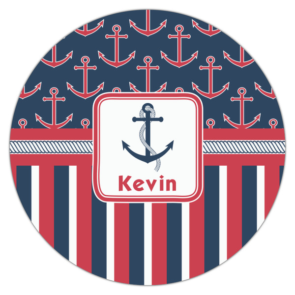 Nautical Anchors & Stripes Icing Circle - Medium - Single