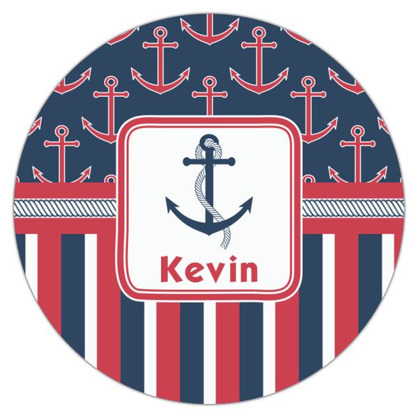 Nautical Anchors & Stripes Icing Circle - Small - Single