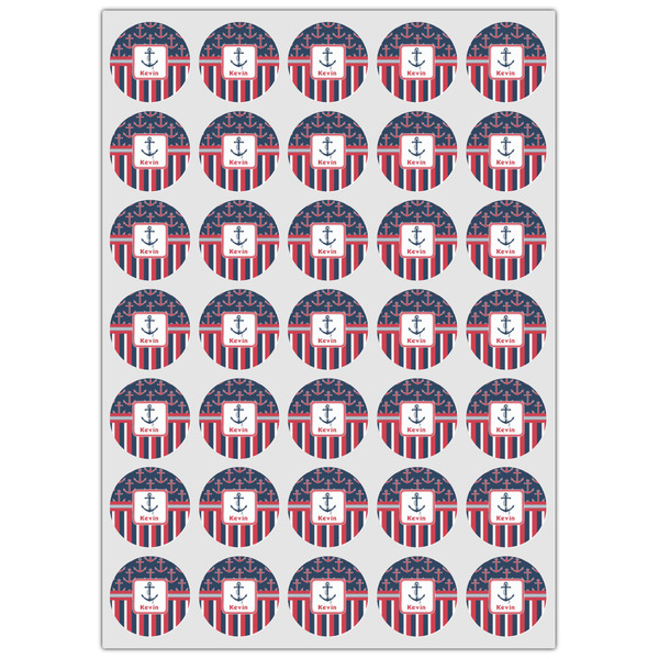 Nautical Anchors & Stripes Icing Circle - XSmall - Set of 35