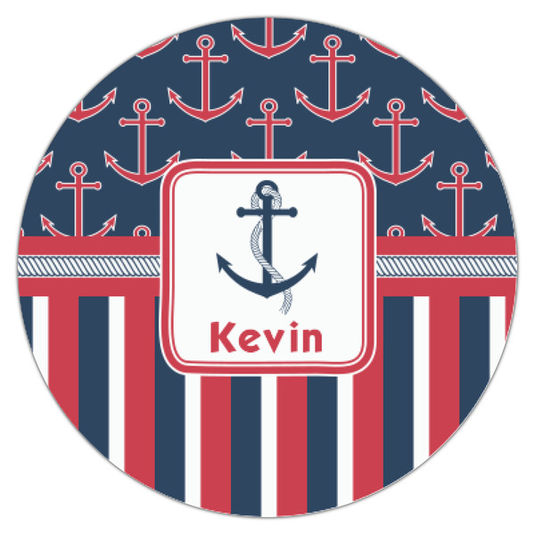 Nautical Anchors & Stripes Icing Circle - XSmall - Single