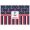 Nautical Anchors & Stripes Indoor / Outdoor Rug - 4'x6' - Front Flat