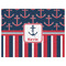 Nautical Anchors & Stripes Indoor / Outdoor Rug - 6'x8' - Front Flat