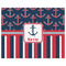Nautical Anchors & Stripes Indoor / Outdoor Rug - 8'x10' - Front Flat