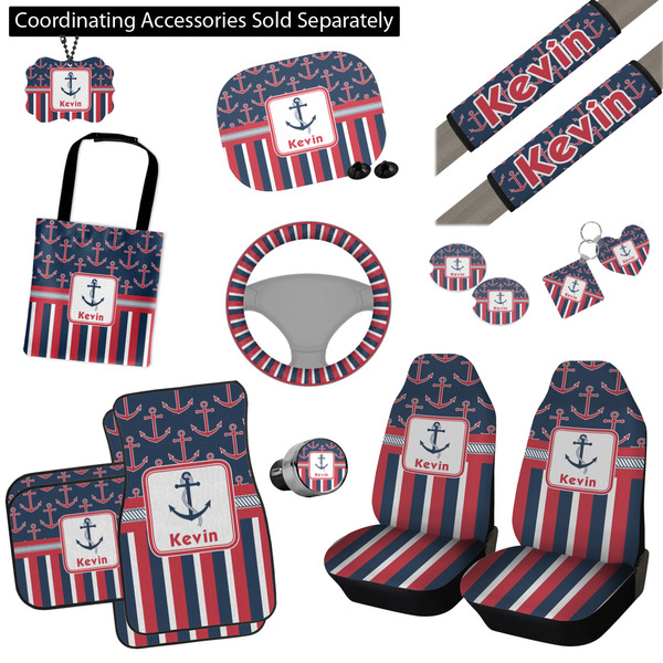 Nautical Anchors & Stripes Interior Car Accessories