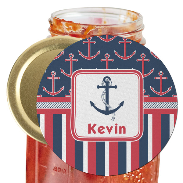 Custom Nautical Anchors & Stripes Jar Opener (Personalized)