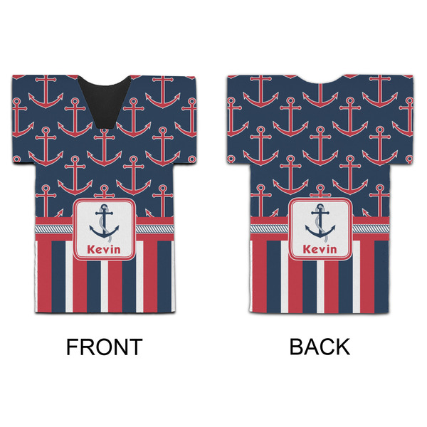 Nautical Anchors & Stripes Jersey Bottle Cooler - APPROVAL