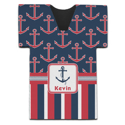Nautical Anchors & Stripes Jersey Bottle Cooler (Personalized)