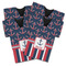 Nautical Anchors & Stripes Jersey Bottle Cooler - Set of 4 - MAIN (flat)