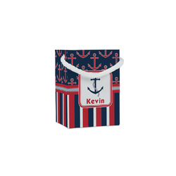 Nautical Anchors & Stripes Jewelry Gift Bags - Gloss (Personalized)