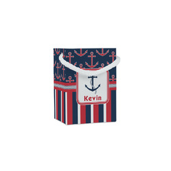 Nautical Anchors & Stripes Jewelry Gift Bags - Matte (Personalized)