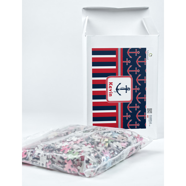 Nautical Anchors & Stripes Jigsaw Puzzle 1014 Piece - Box