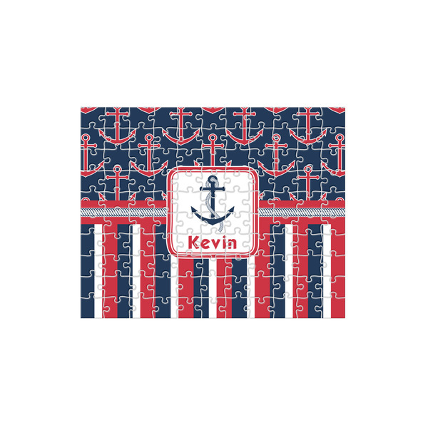 Custom Nautical Anchors & Stripes 110 pc Jigsaw Puzzle (Personalized)