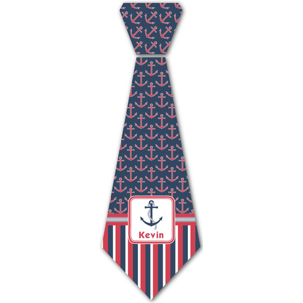 Custom Nautical Anchors & Stripes Iron On Tie - 4 Sizes w/ Name or Text