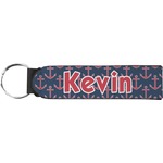Nautical Anchors & Stripes Neoprene Keychain Fob (Personalized)