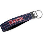 Nautical Anchors & Stripes Webbing Keychain Fob - Small (Personalized)