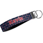Nautical Anchors & Stripes Webbing Keychain Fob - Large (Personalized)