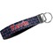Nautical Anchors & Stripes Webbing Keychain FOB with Metal