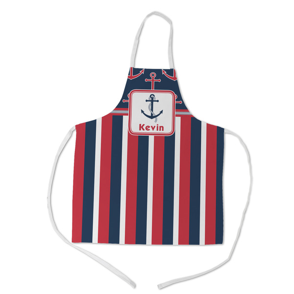Custom Nautical Anchors & Stripes Kid's Apron - Medium (Personalized)