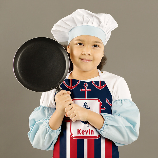 Nautical Anchors & Stripes Kid's Aprons - Medium - Lifestyle