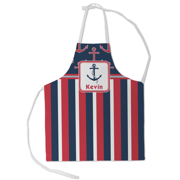 Custom Nautical Anchors & Stripes Kid's Apron - Small (Personalized)