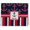 Nautical Anchors & Stripes Kitchen Towel - Poly Cotton - Folded Half