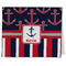 Nautical Anchors & Stripes Kitchen Towel - Poly Cotton w/ Name or Text
