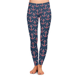 Nautical Anchors & Stripes Ladies Leggings - Extra Small