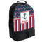 Nautical Anchors & Stripes Large Backpack - Black - Angled View