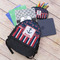 Nautical Anchors & Stripes Large Backpack - Black - With Stuff
