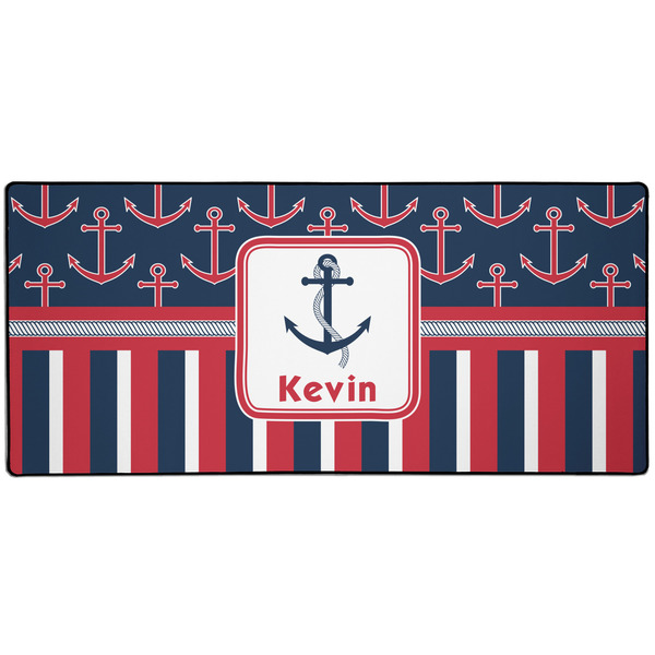 Custom Nautical Anchors & Stripes 3XL Gaming Mouse Pad - 35" x 16" (Personalized)