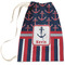 Nautical Anchors & Stripes Laundry Bag - Large (Personalized)