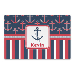 Nautical Anchors & Stripes Large Rectangle Car Magnet (Personalized)