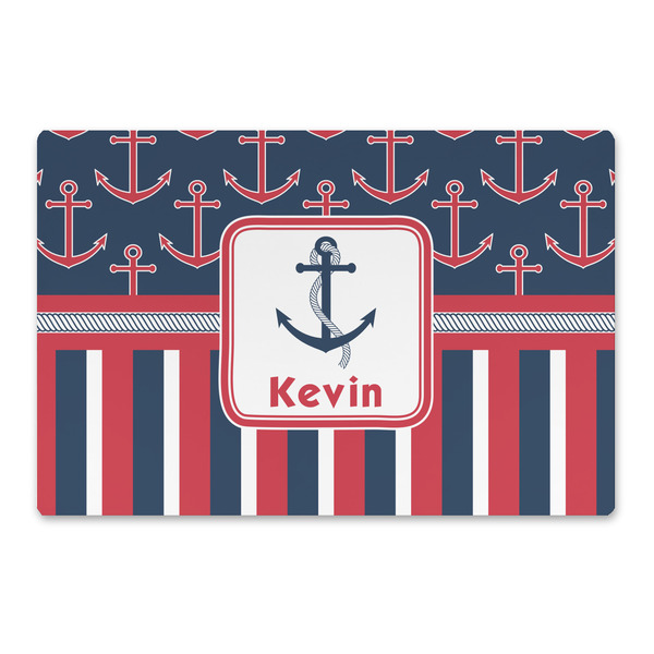 Custom Nautical Anchors & Stripes Large Rectangle Car Magnet (Personalized)