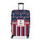 Nautical Anchors & Stripes Suitcase - 28" Large - Checked w/ Name or Text
