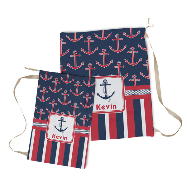 Nautical Anchors & Stripes Laundry Bag - Both Bags