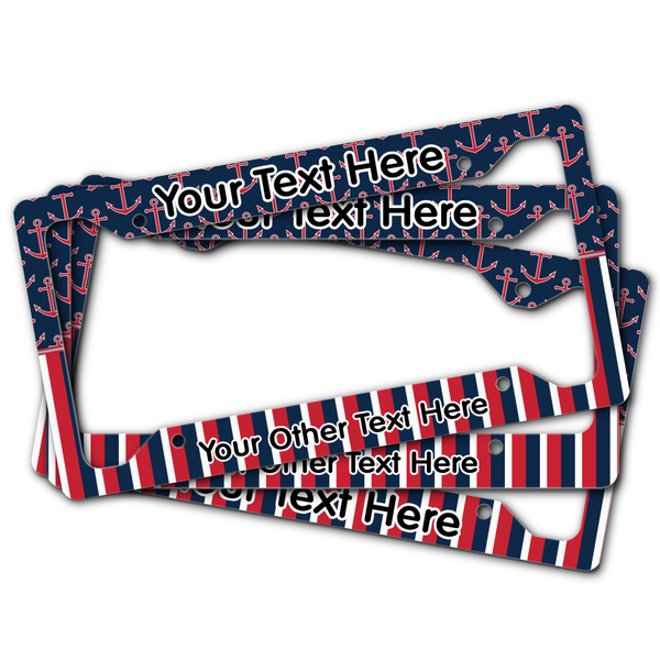 Nautical Anchors & Stripes License Plate Frames - (PARENT MAIN)