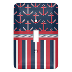 Nautical Anchors & Stripes Light Switch Cover (Personalized)