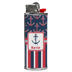 Nautical Anchors & Stripes Case for BIC Lighters (Personalized)