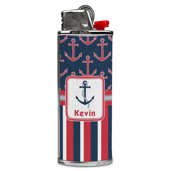 Custom Nautical Anchors & Stripes Case for BIC Lighters (Personalized)