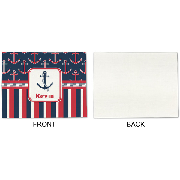 Nautical Anchors & Stripes Linen Placemat - APPROVAL Single (single sided)