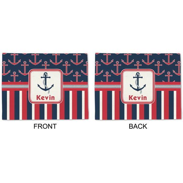 Nautical Anchors & Stripes Linen Placemat - APPROVAL (double sided)