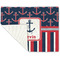 Nautical Anchors & Stripes Linen Placemat - Folded Corner (single side)