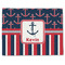Nautical Anchors & Stripes Single-Sided Linen Placemat - Single w/ Name or Text