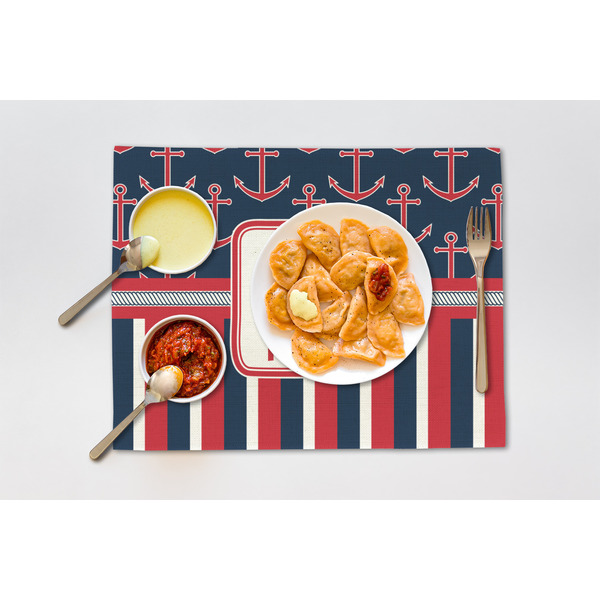 Nautical Anchors & Stripes Linen Placemat - Lifestyle (single)