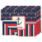 Nautical Anchors & Stripes Linen Placemat w/ Name or Text