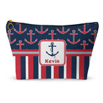 Nautical Anchors & Stripes Makeup Bag (Personalized)