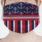 Nautical Anchors & Stripes Mask - Pleated (new) Front View on Girl