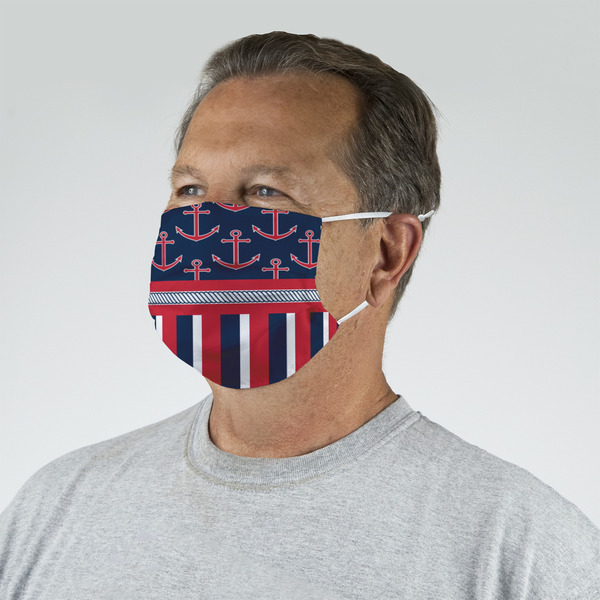 Nautical Anchors & Stripes Mask - Quarter View on Guy